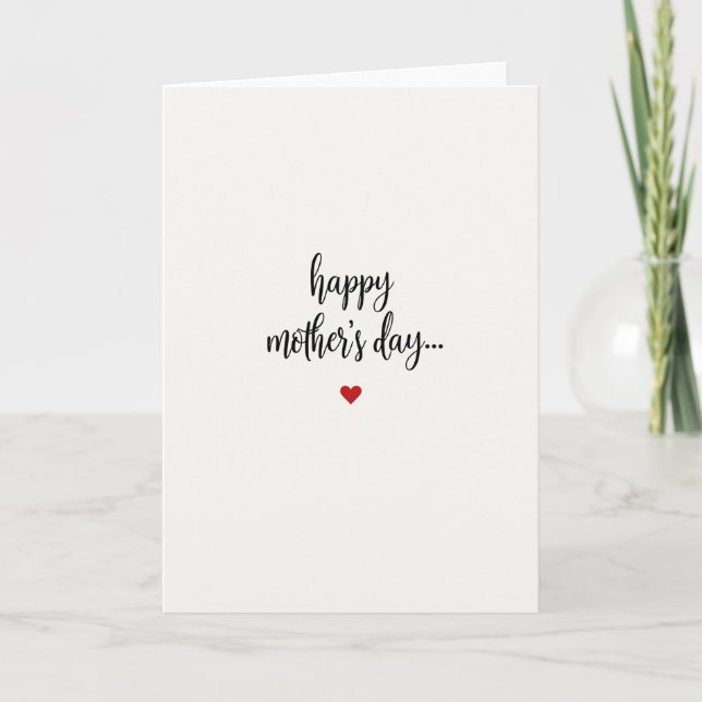 Carte de Fête des Mères Simple Pleine d'Amour (Devant)
