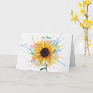 Carte de fête des mères Sunflower Splash Art