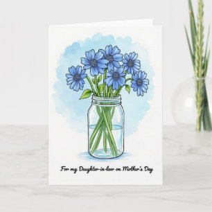 Carte de fête des mères Sweet Blue Daisy