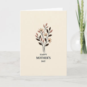 Carte de fête des mères Taupe Floral