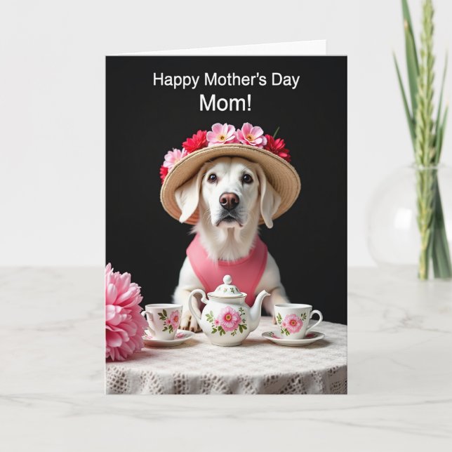 Carte de fête des mères Thé à la mode canine (Devant)