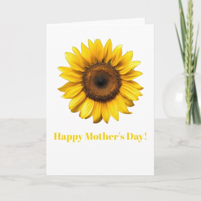 Carte de Fête des Mères Tournesol Jaune (Devant)