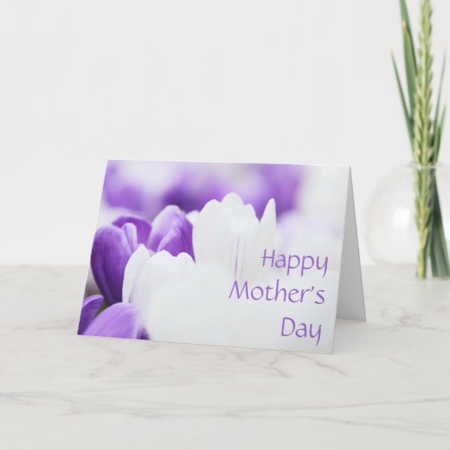 Carte de fête des mères tulipes colorées (Devant)