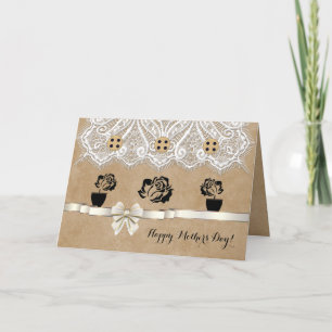 Carte de fête des mères unique avec Rose