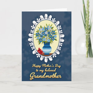Carte de fête des mères Vase Azur Doux