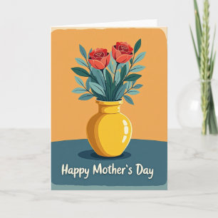 Carte de Fête des Mères Vase Lumineux
