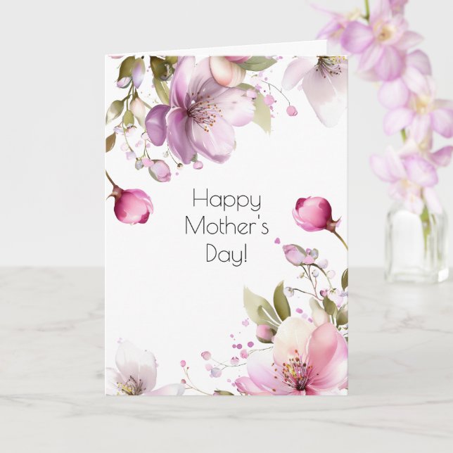 Carte de fête des mères Vintage Rose (Orchidée)