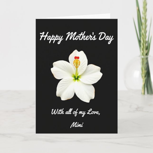 Carte de Fête des Mères White Bloom Love (Devant)