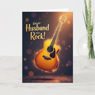 Carte de Fête des Pères à la guitare florale