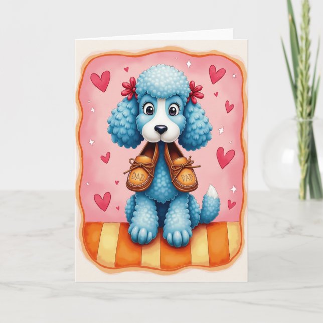 Carte de fête des pères adorable Azure Pups (Devant)