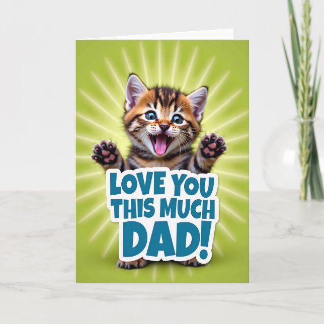 Carte de fête des pères adorable de Tabby (Devant)