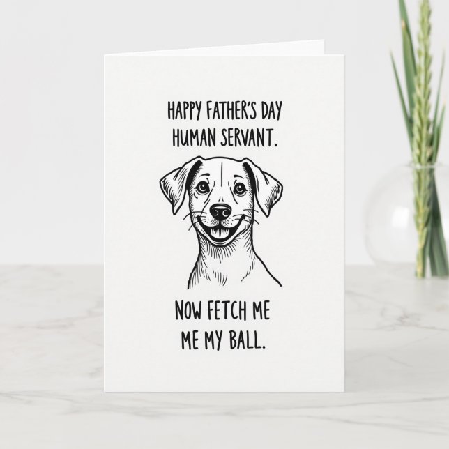 Carte de fête des pères adorable pour les chiens (Devant)