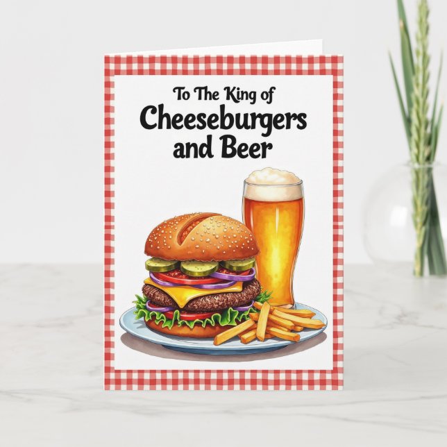 Carte de Fête des Pères amateur de burger (Devant)
