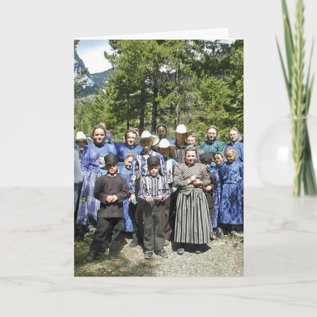 CARTE DE FETE DES PERES AMISH DRÔLE (Devant)