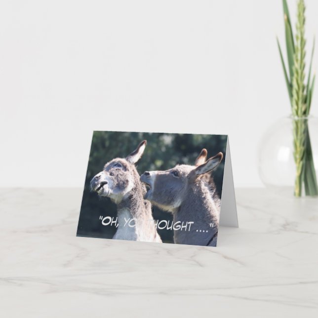 Carte de Fête des pères amusante avec des ânes (Devant)