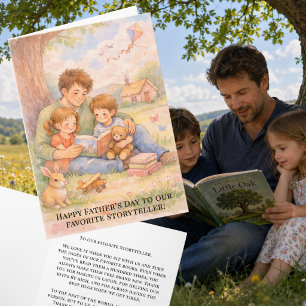 Carte de fête des pères aquarelle avec enfants con