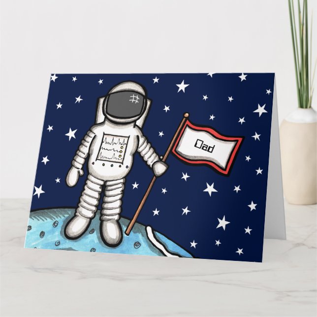 Carte de Fête des Pères Astronaute Spaceman Person (Devant)