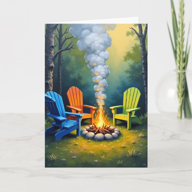 Carte de Fête des Pères aux Flammes Éclatantes (Devant)