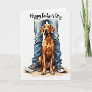Carte de Fête des Pères avec Chien Dévoué