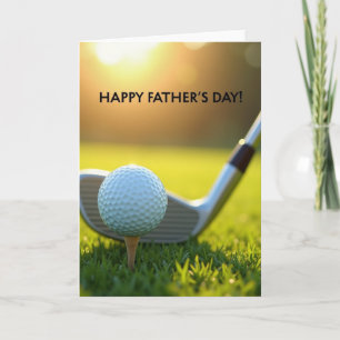 Carte de Fête des Pères avec éclairage Bokeh Golf