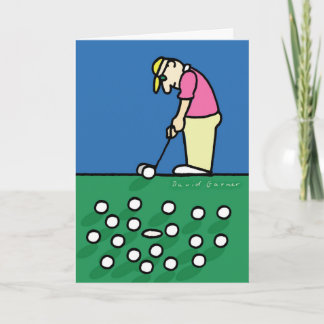 Carte de fête des pères avec illustration golfeur