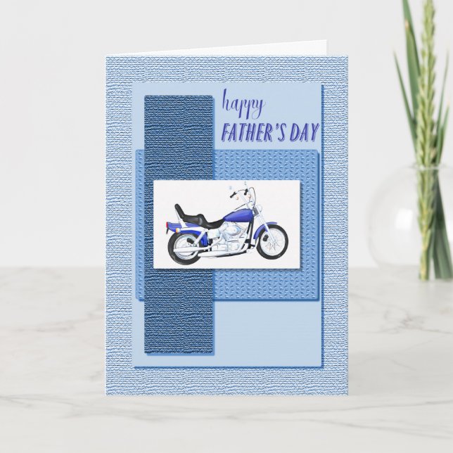 Carte de fête des pères avec une moto (Devant)