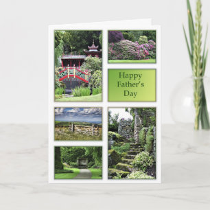 Carte de Fête des pères avec vue sur le jardin