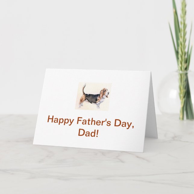 Carte de Fête des pères Basset Hound (Devant)