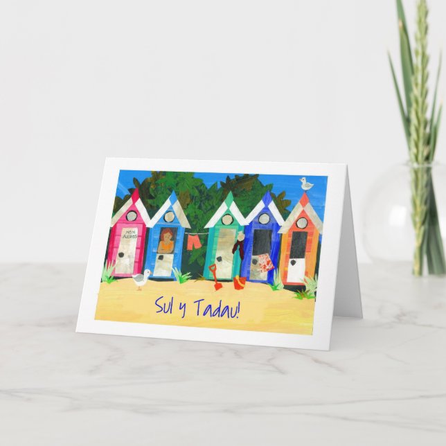 Carte de Fête des pères Beach Huts - Salutation ga (Devant)