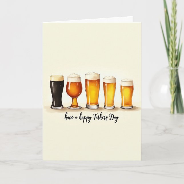 Carte de fête des pères bière mousseuse (Devant)