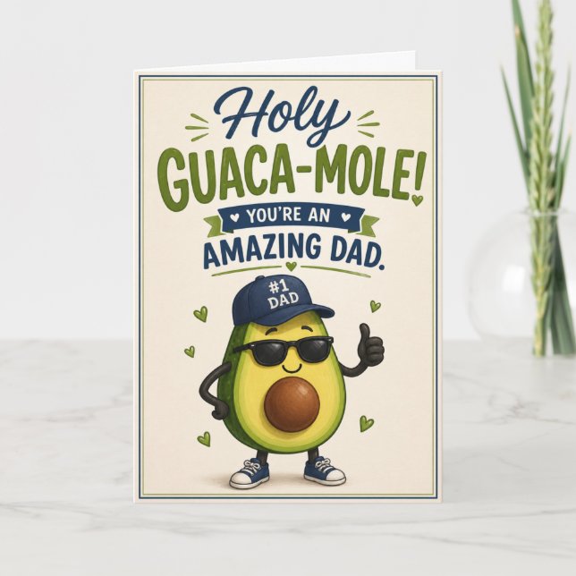 Carte de fête des pères bilingue Funny Guaca-Mole  (Devant)