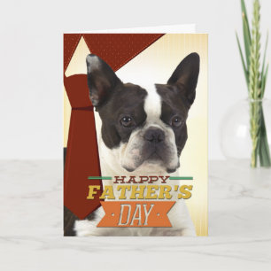 Carte de Fête des pères Boston Terrier