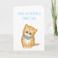 Carte de Fête des pères chaton gingembre mignonne