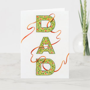 Carte de Fête des Pères DAD Calligraphie Merci pou