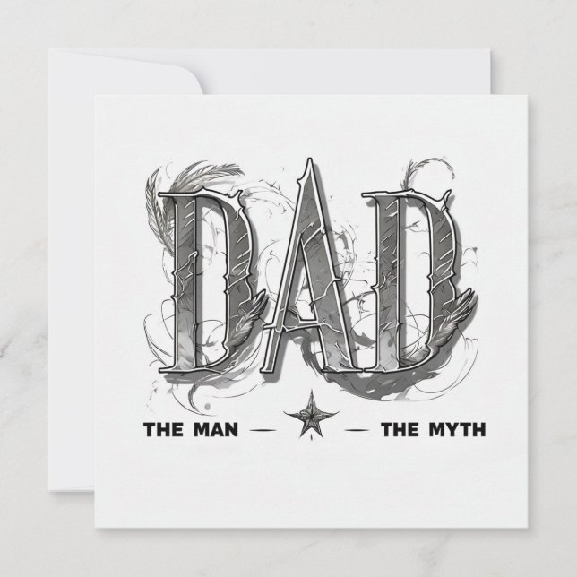 Carte de Fête des pères "DAD" monochromatique mode (Devant)