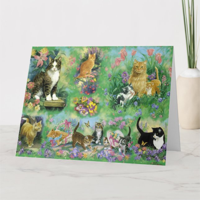 Carte de fête des pères d'animal familier/chats (Devant)