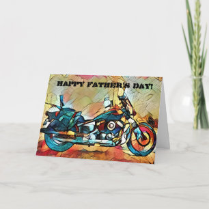 Carte de Fête des pères d'art moto
