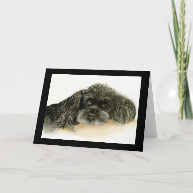 Carte de Fête des pères de caniche humoristique (Devant)