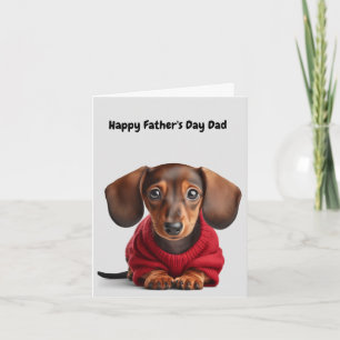 Carte de Fête des pères de chiot Dachshund