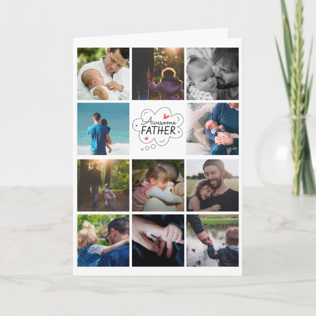 Carte de Fête des pères de Collage de photos perso (Devant)