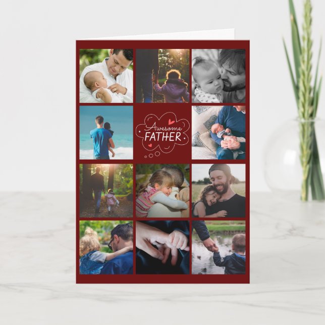 Carte de Fête des pères de Collage de photos perso (Devant)