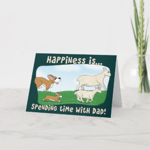 Carte de fête des pères de corgi