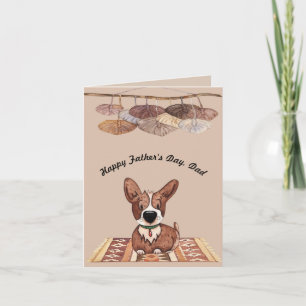 Carte de fête des pères de Corgi Dog
