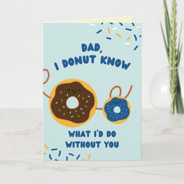 Carte de Fête des pères de donut amusant (Devant)