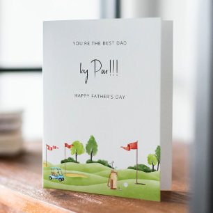 Carte de Fête des pères de golf Best Papa par Par
