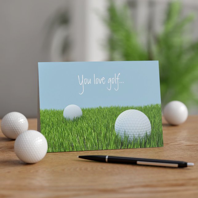 Carte de Fête des pères de golf moderne pour papa  (Your Dad loves Golf and you love your dad. Perfect Father's Day card to send. Add your Message!)