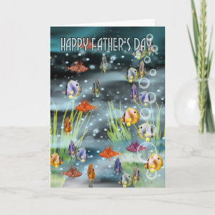 Carte de Fête des pères de poisson - Carte de pois