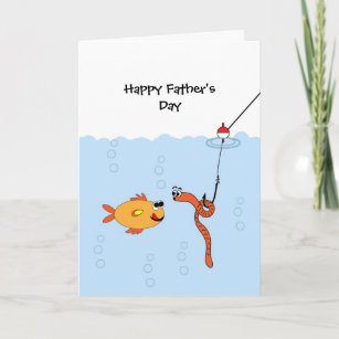 Carte de fête des pères de thème de pêche