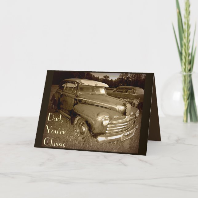 Carte de Fête des pères de voiture classique (Devant)