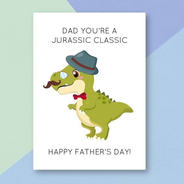 Carte de Fête des pères Dinosaur amusante (Créateur téléchargé)